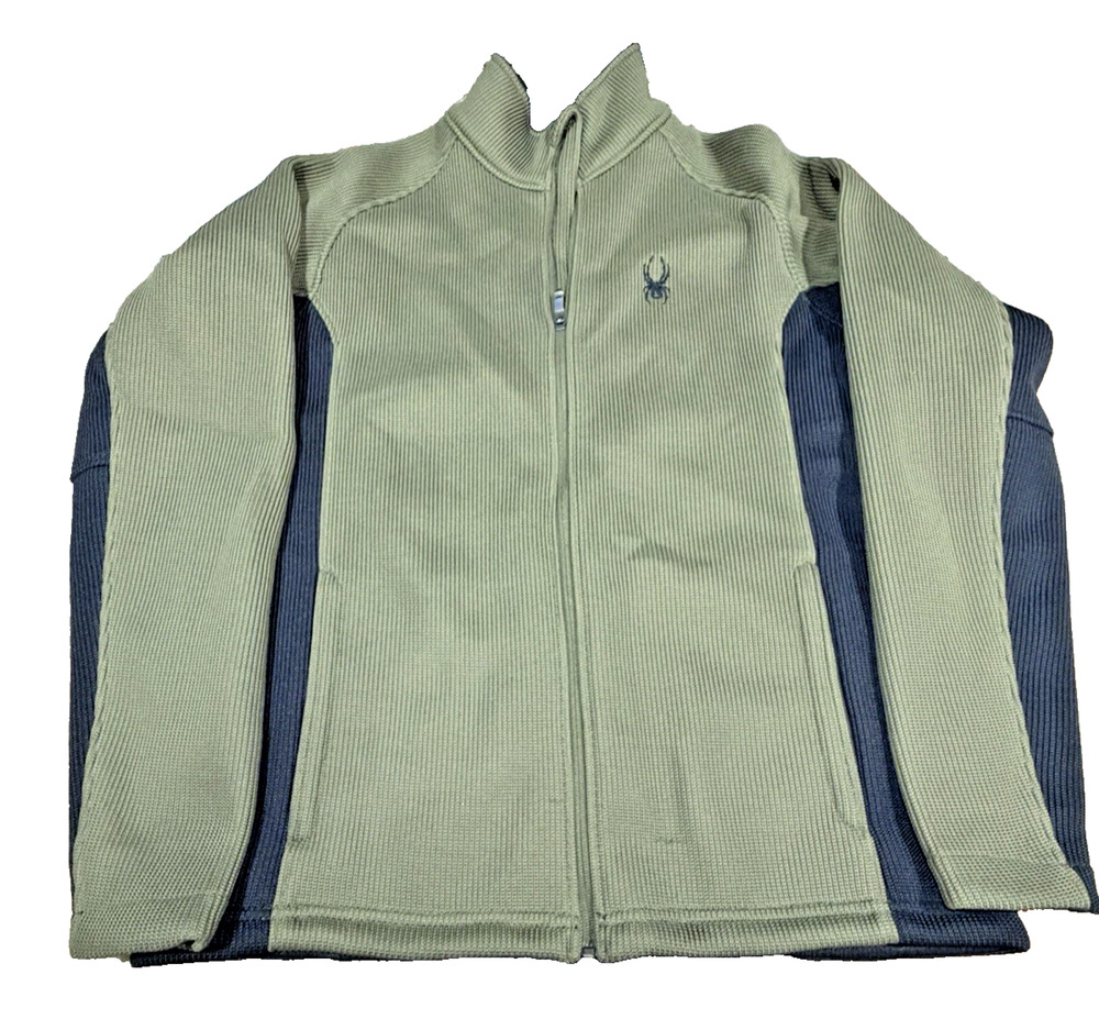 Spyder Core Sweater Full Zip Jacket Men’s Large Olive Black Fleece